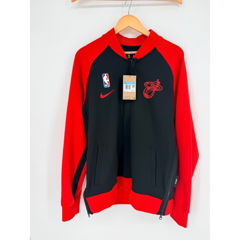 Nike Miami Heat City Edition Showtime NBA Jacket Black Red Mens M NWT